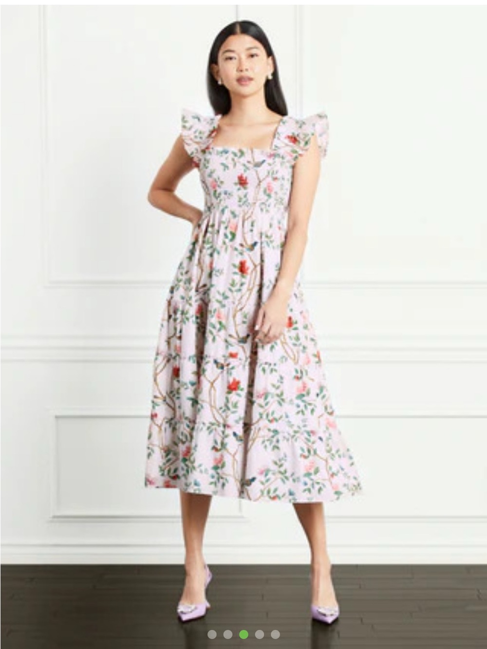 Hill House Pink Floral Tiered Maxi Dress - Picture 2 of 5